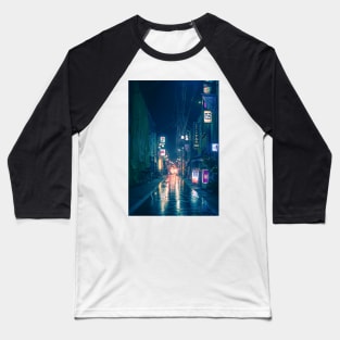 Old School Vintage look of Retro Tokyo Street Japan Night Photography Baseball T-Shirt